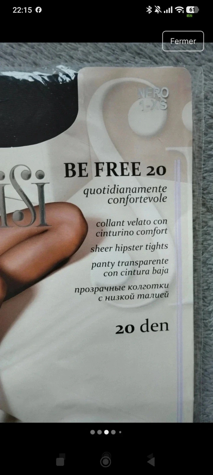 Collant SiSi Be Free 20 DEN Preto T1/XS – Cintura baixa – Novo – photo 7